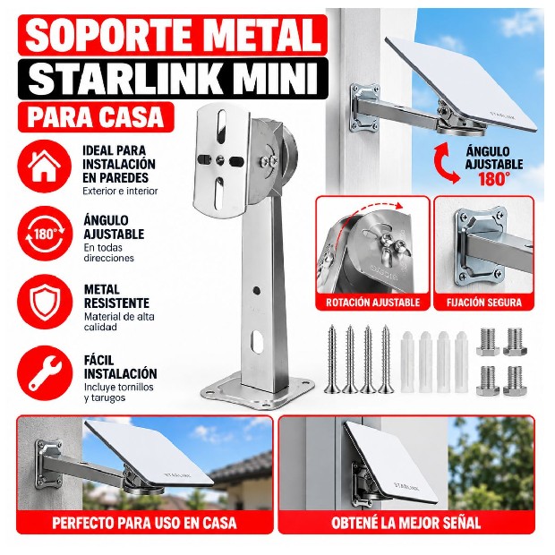 &ua SOPORTE METAL STARLINK MINI PARA CASA (3703A) H60
